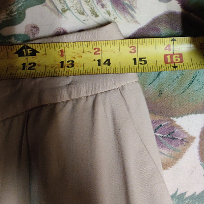 Alex Marie Pleated Wide Leg Trousers Womens 4 High Waist Beige Career Casual