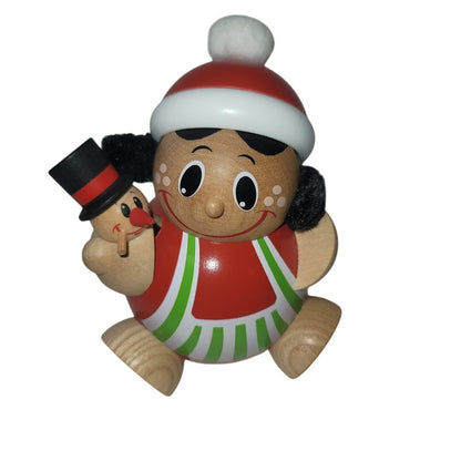 Pfiffiges aus dem Erzgebirge Germany Folk Art Christmas Incense Girl Snowman
