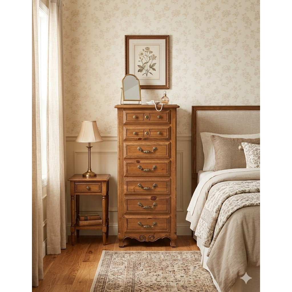 Secondhand Sandies: 7 Drawer Wood Lingerie Chest Dresser TALLBOY