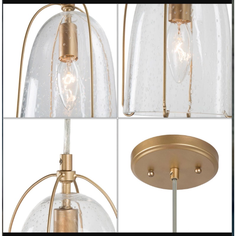 LNC Eritrichium 1-Light Mini Gold Modern Pendant Light Fixtures NEW