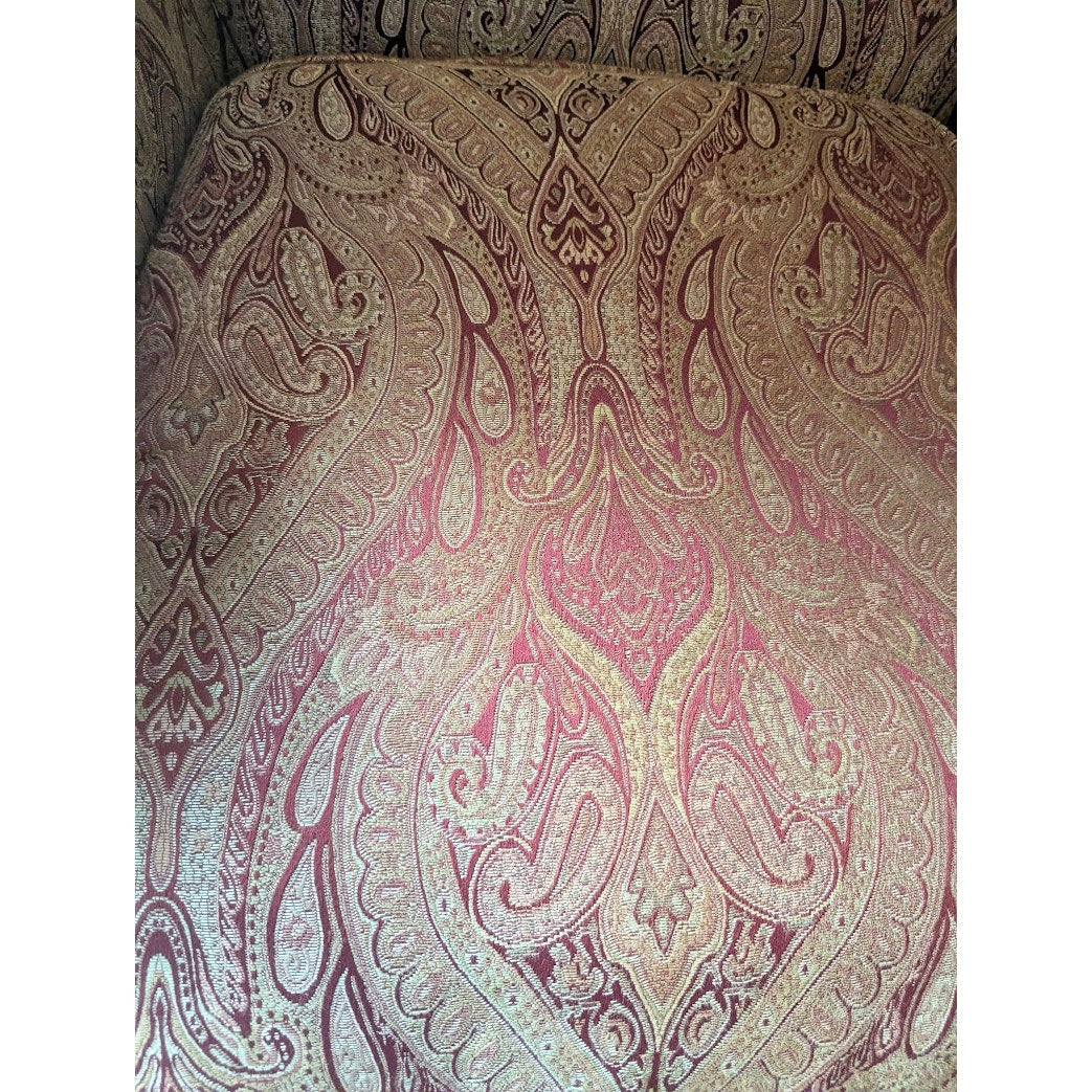 Secondhand Sandies: Burgundy Gold Wingback Side Chair Living Room