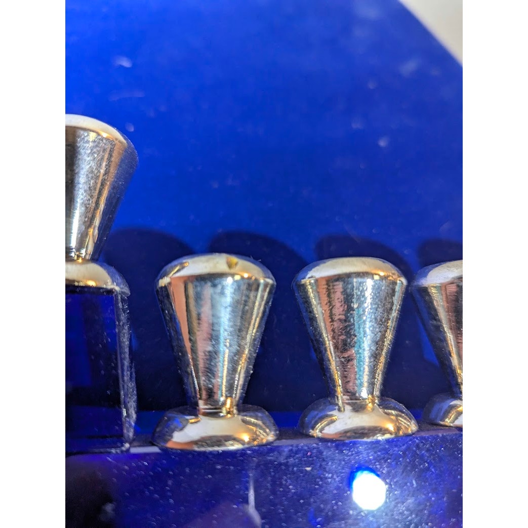 Elegant Traditional Dillard's Blue Crystal Star of David Menorah