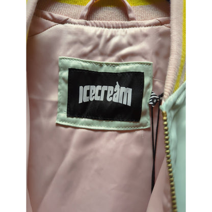 Ice Cream by Billionaire Boys Club Satin Bomber Jacket Mint Pink Small FLAWED