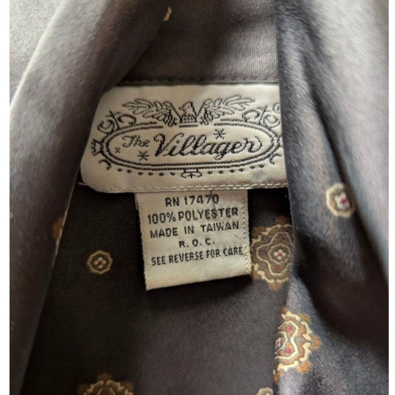 The Villager Vintage Size Large bowtie neck button up long sleeve blouse glam