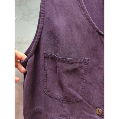 Directives Purple Sleeveless Button Front Shift Casual Dress Small Vintage y2K