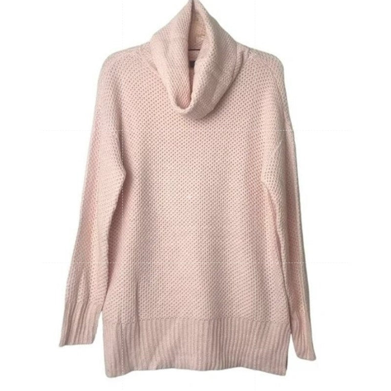 Sanctuary Honeycomb Cowl Neck Pullover Knit Sweater Sz Large in Pink NWT