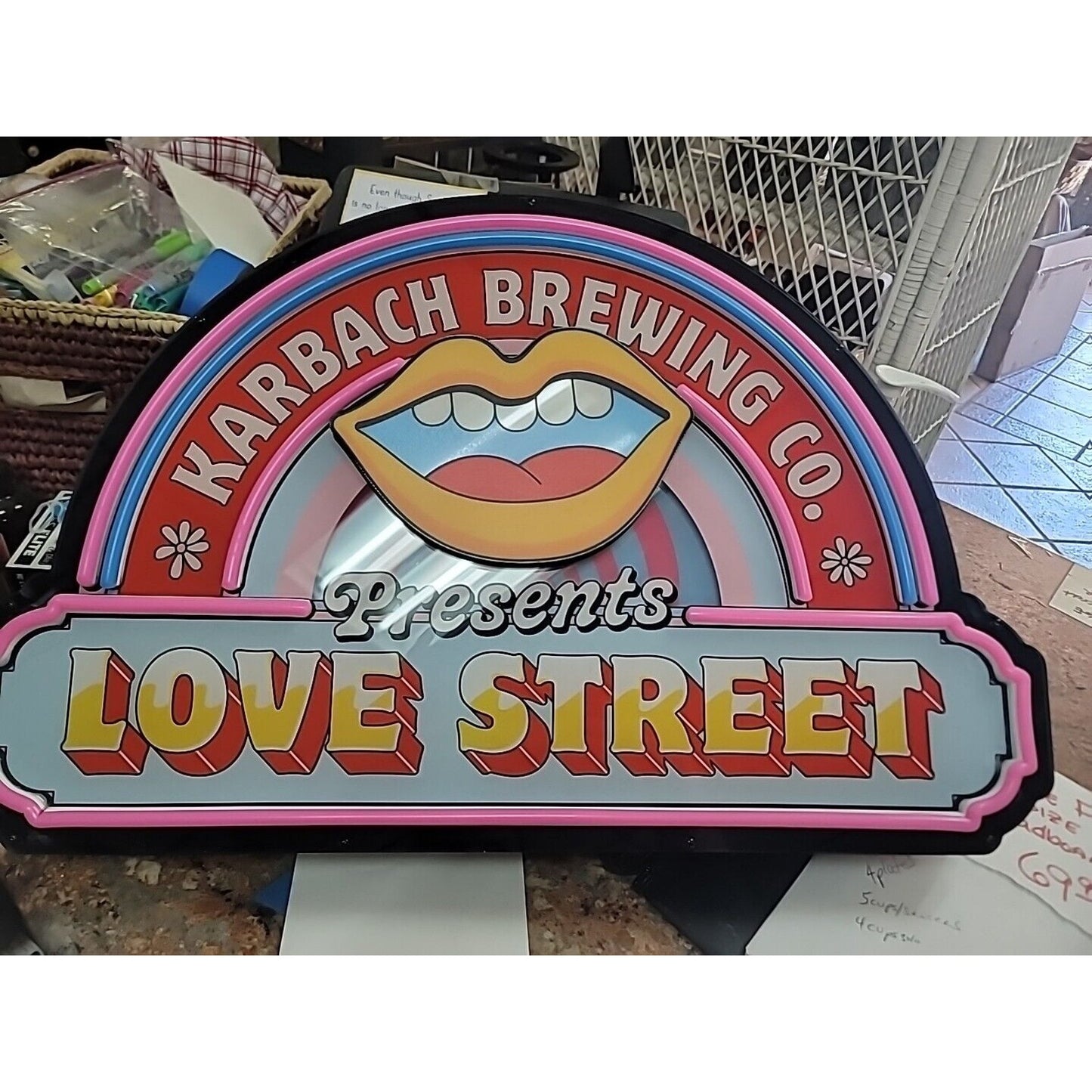 KARBACH BREWING CO. Animated LOVE STREET LED BEER BAR SIGN MAN CAVE DECOR LIGHT