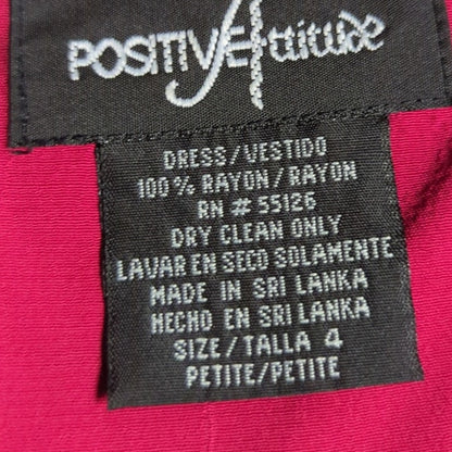 Positive Attitude Red Floral resortwear Short Sleeve Midi Sheath Dress 4 Petite