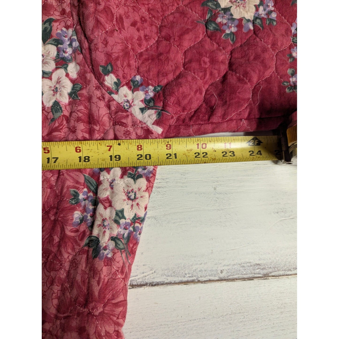 Vintage Montgomery Ward Quilted Floral Duster Robe Housecoat Medium