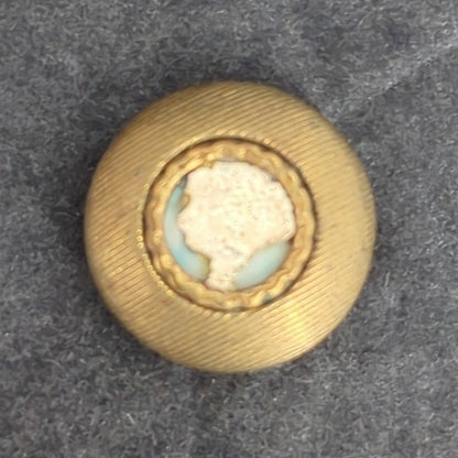 LOT P of 10 Antique Vintage Victorian Brass Mixed Materials Buttons ESTATE FIND