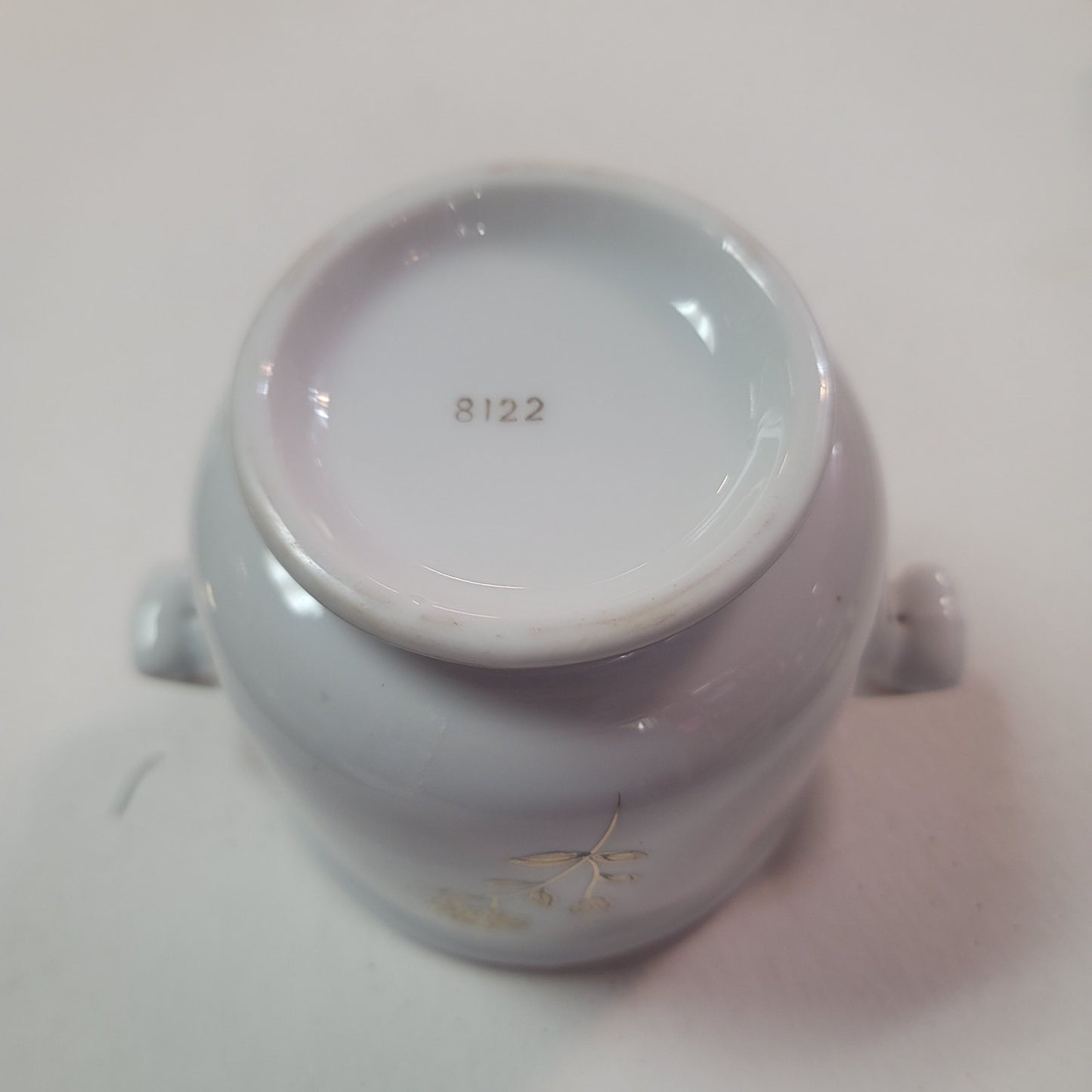 Richard Ginori CachePot Porcelain Gold White 4" tall double handle Italian
