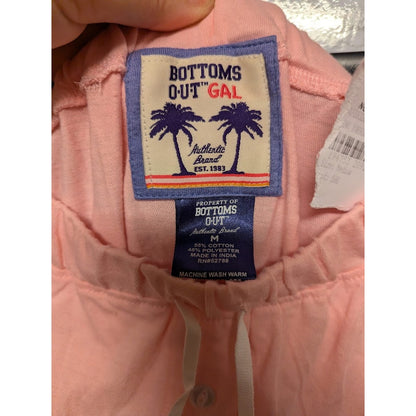 Bottoms Out Gal Size Medium Cotton Pajama Bottoms Drawstring waist Pink