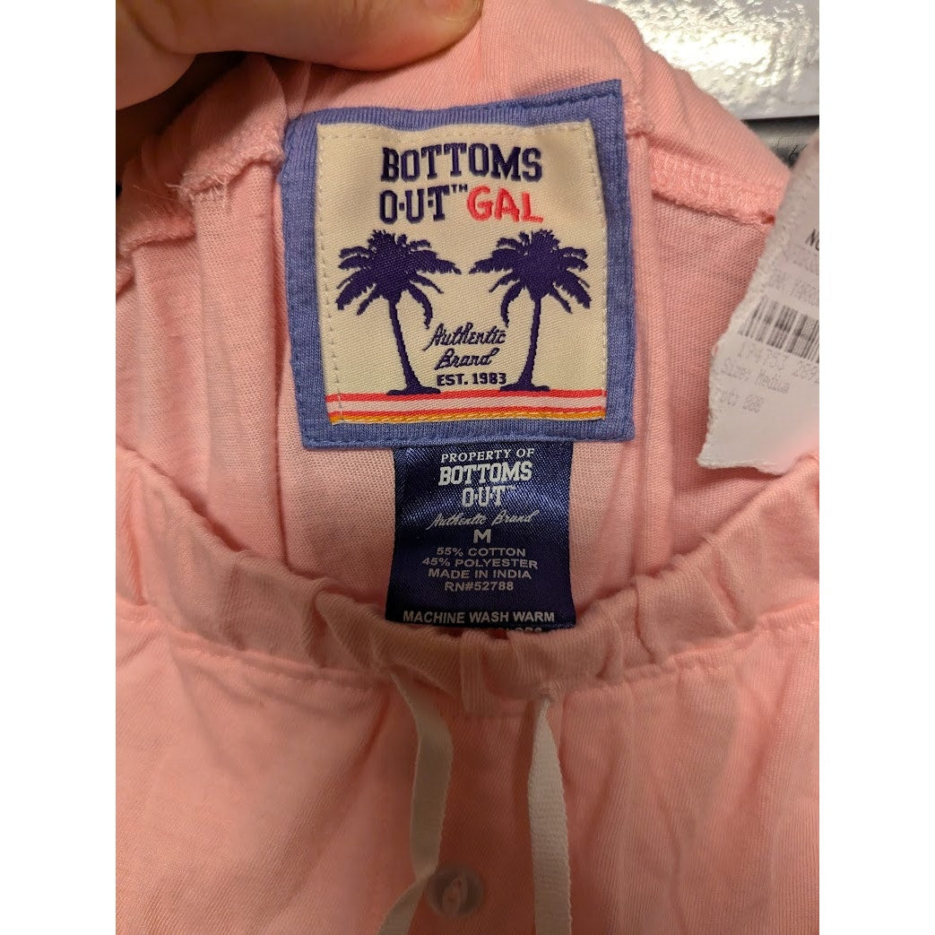 Bottoms Out Gal Size Medium Cotton Pajama Bottoms Drawstring waist Pink