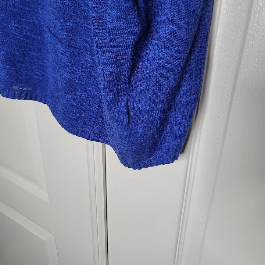 EILEEN FISHER OVERSIZED KNIT TOP Organic Linen, Cotton Marled blue Casual Career