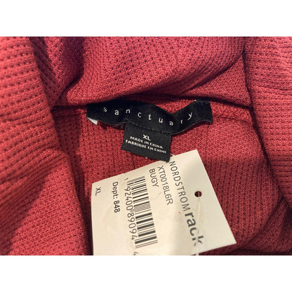 Sanctuary Cowl Neck Stretchy High Low Top Sz XL/Extra Large in Burgundy NWT