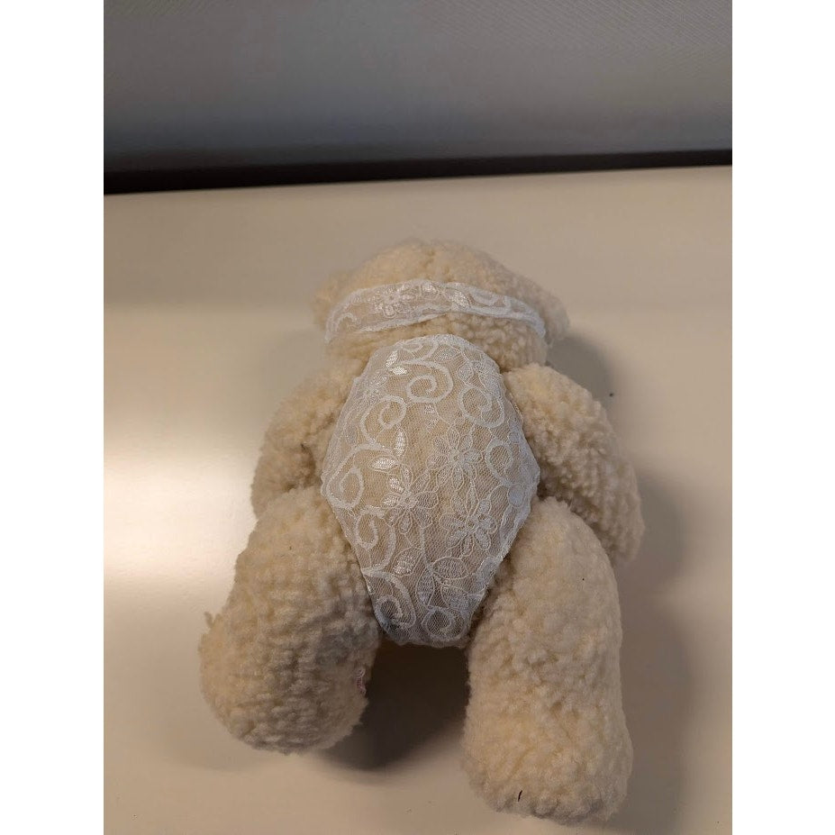 Stuffed Animal PLUSH teddy bear lace bodysuit with headband Vintage 80s