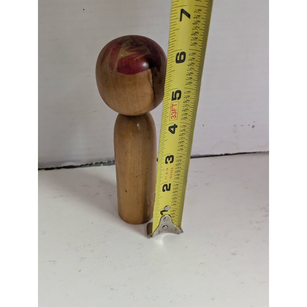 Vintage 1960s Japan Kokeshi Yamaha Doll Wood Handmade Hand Painted Japanese