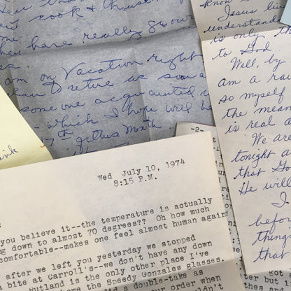 Vintage 70's letters LOT ephemera cursive GREAT cursive Scrapbooking decoupage
