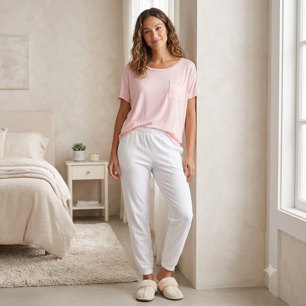 Hippie Chic Women's Light Pink Pocket Pajama Top NWT XL Extra Large Cozy