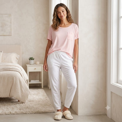 Hippie Chic Women's Light Pink Pocket Pajama Top NWT XL Extra Large Cozy