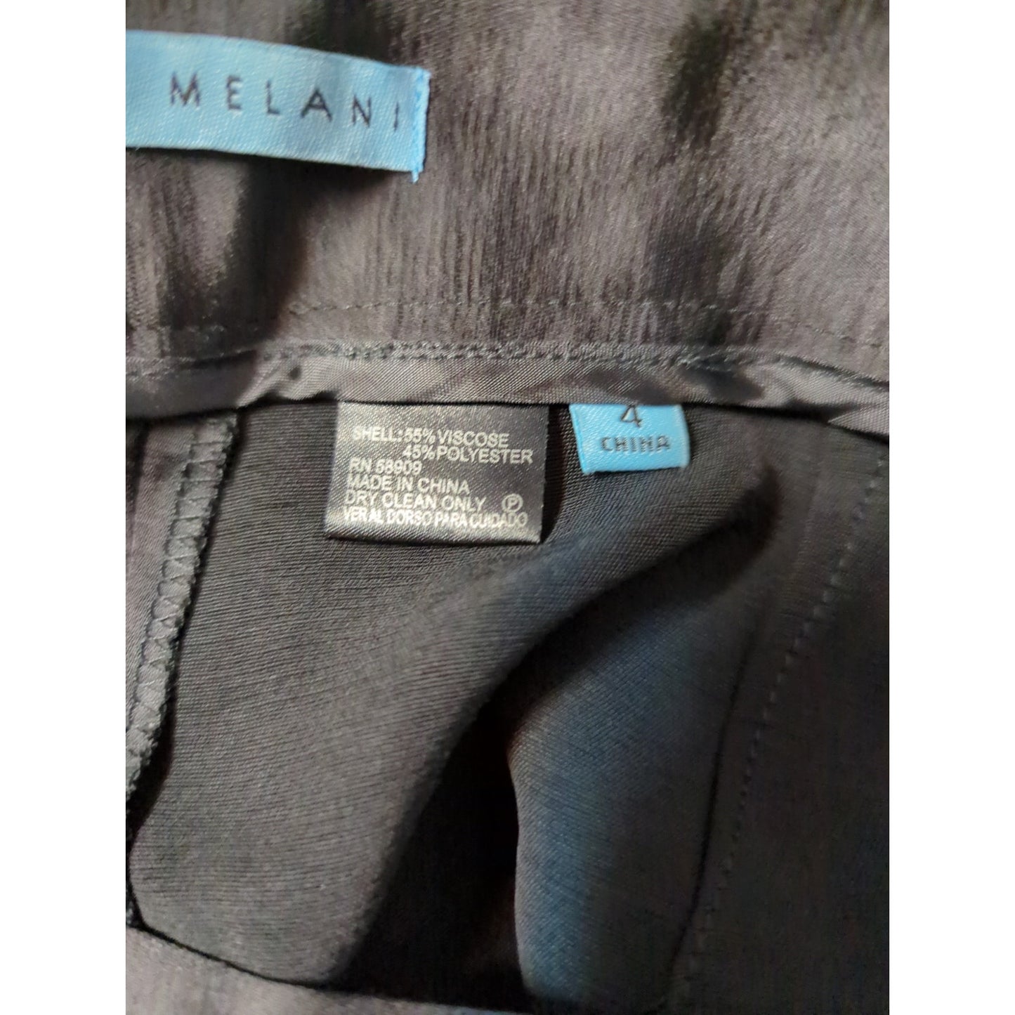 Antonio Melani Size 4 Satiny Shiny flat front side zip wide leg Pants Evening