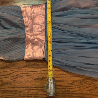 xs/small Vintage 1950s Regency Chiffon Party Dress Two Tone Blue Pink Cumberbund