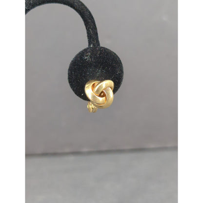 Vintage Mid-Century Monet Gold Tone Swirl Love Knot Clip-On Earrings Classic