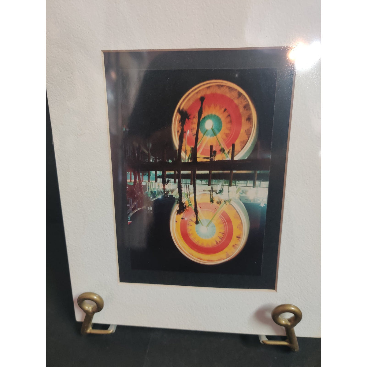 Original Carnival Ferris Wheel Reflection Photograph Signed Dan Evans 1993