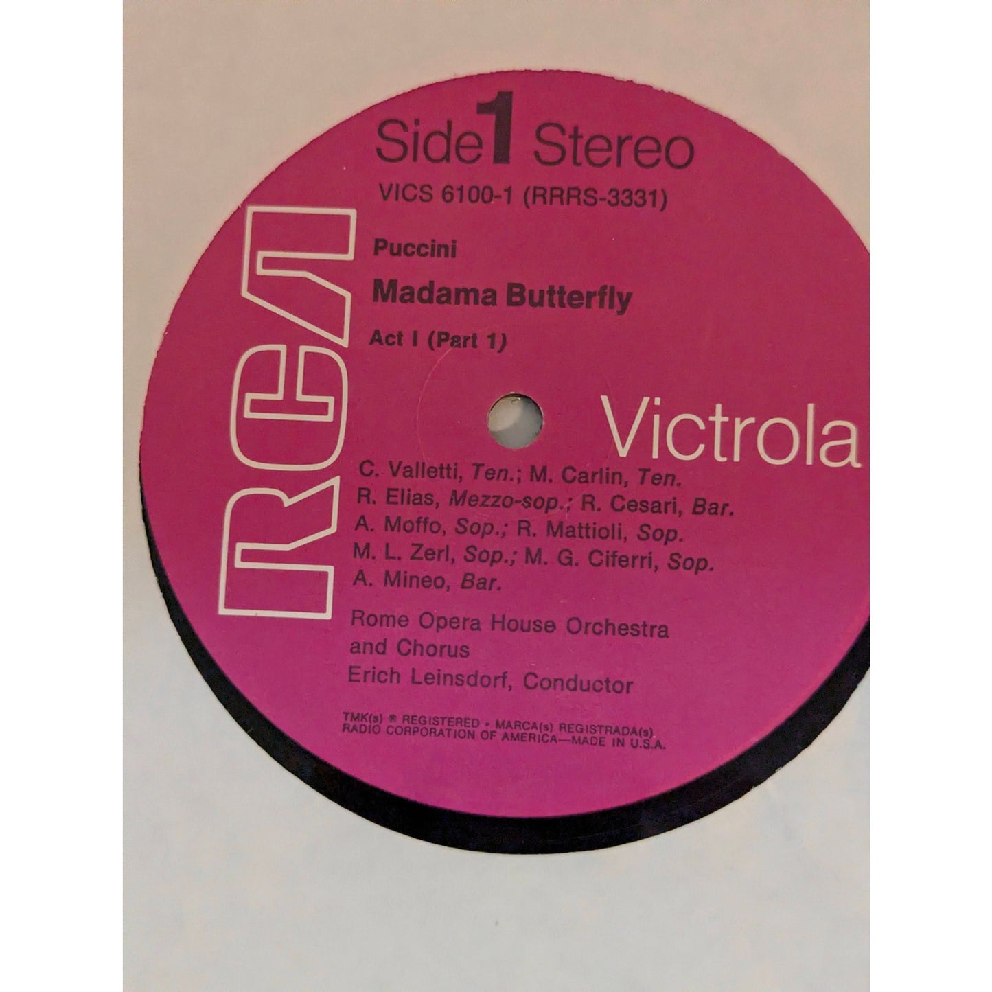 Puccini Madama Butterfly Moffo Valletti RCA Victrola VICS6100 Stereo 3LP Box Set