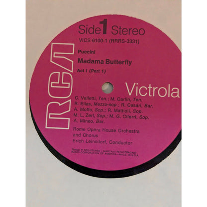 Puccini Madama Butterfly Moffo Valletti RCA Victrola VICS6100 Stereo 3LP Box Set
