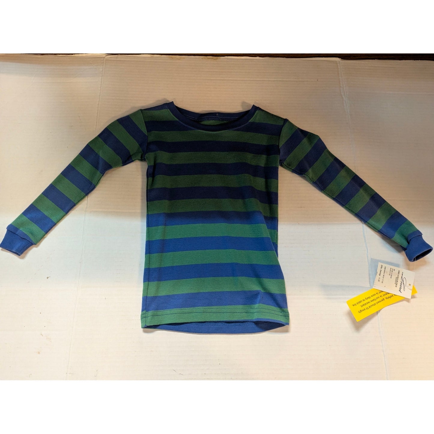 Leveret Toddler Green Blue Striped Long Sleeve Shirt Size 4 NWT