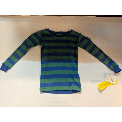 Leveret Toddler Green Blue Striped Long Sleeve Shirt Size 4 NWT