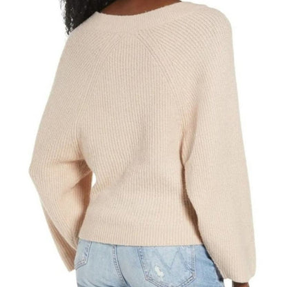 Leith V-Neck Pullover Rib Knit Dolman Sleeve Sweater Size 1X in Tan Memoir NWT