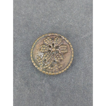 LOT AA of 10 Antique Vintage Victorian Brass Mixed Materials Buttons ESTATE FIND