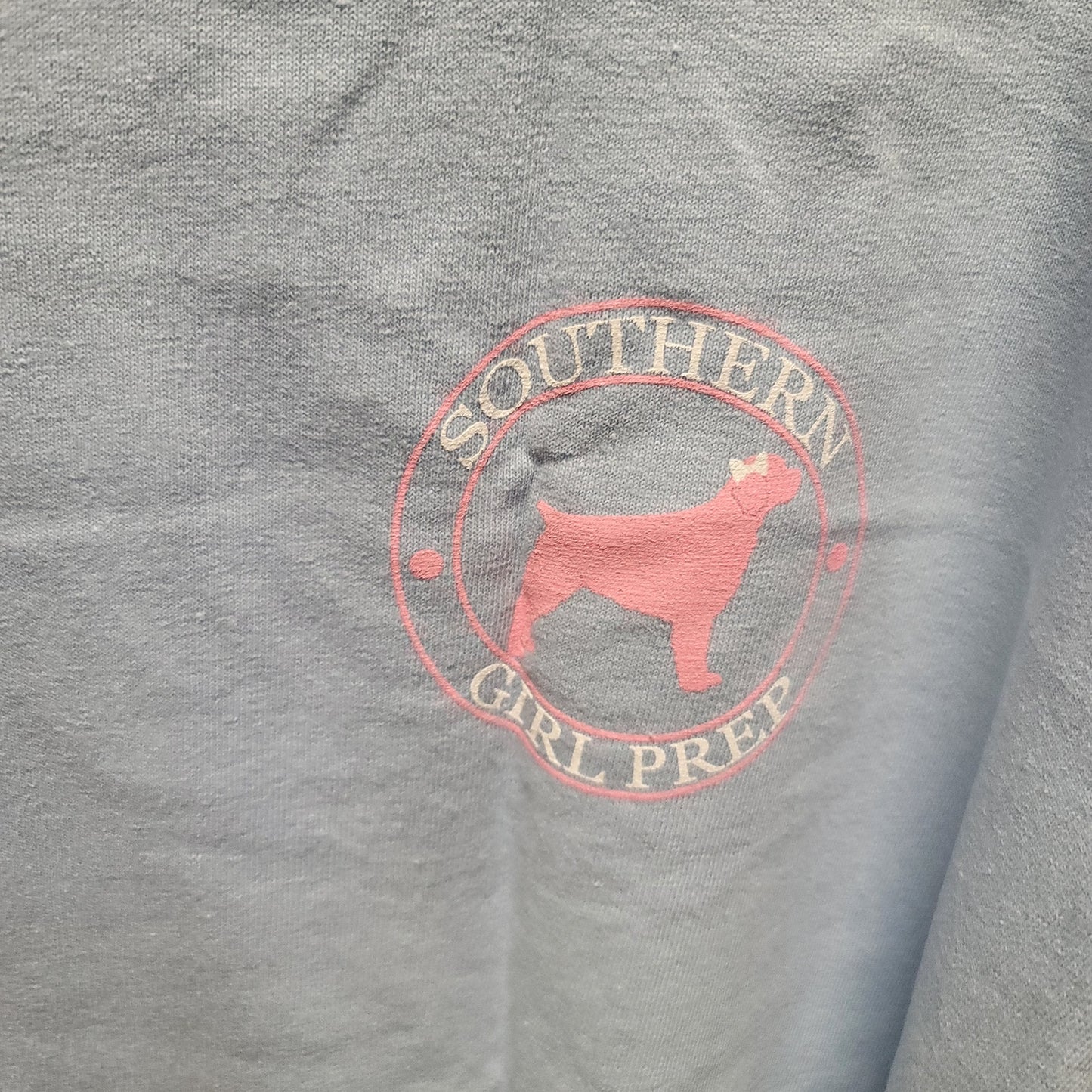 Southern Girl Prep NEW Long Sleeve Shirt Cotton LARGE Baby Blue Pink