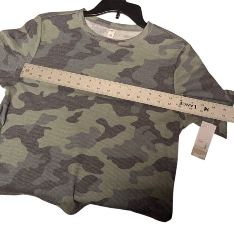 NEW Bp. green army camoflage thermal top shirt long sleeve crew neck size Large