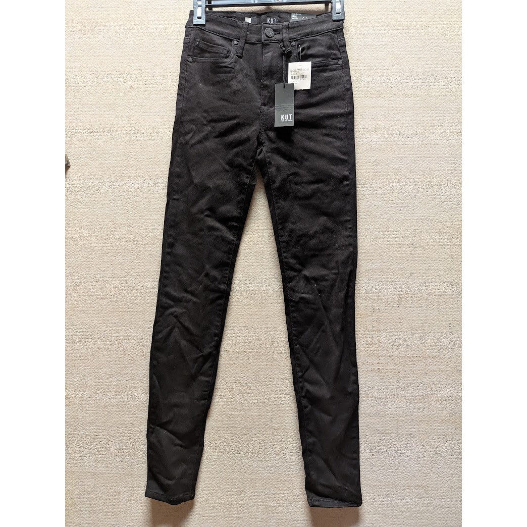 KUT From the Kloth Womens Jeans Size 00 Black NWT Mia High Rise Ankle Skinny XXS