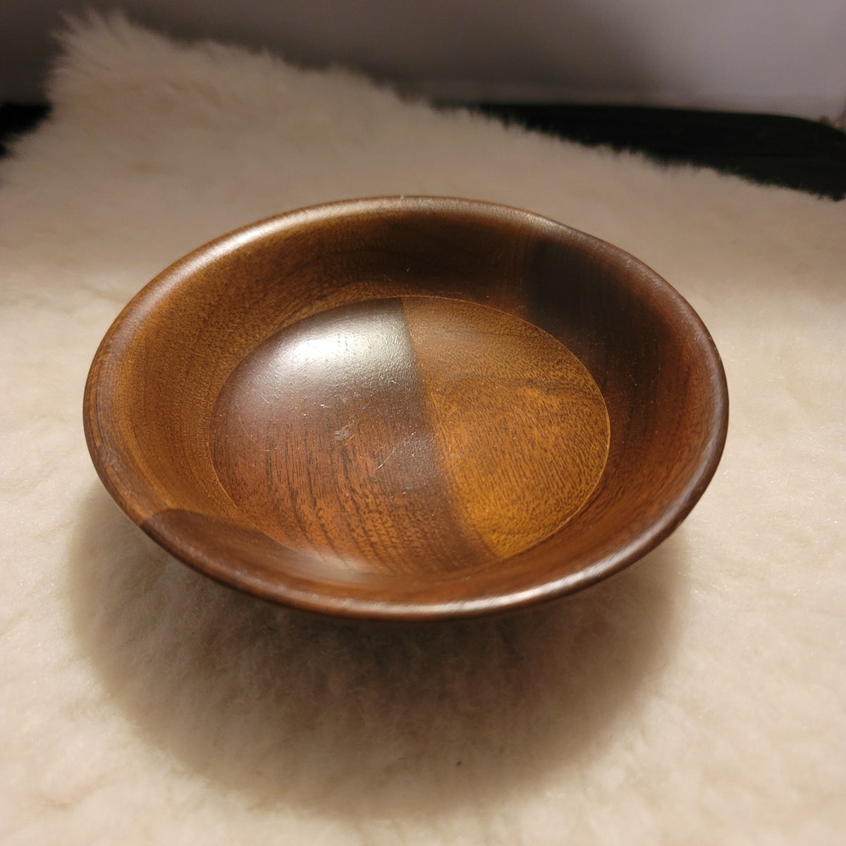 Set Of 4 Caesar Vintage Ozark Solid Wood Walnut Ware Salad Bowls 6” MCM Brown