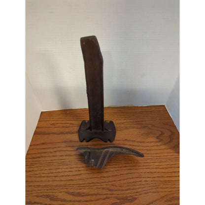 Antique Cast Iron Cobbler Shoe Last & Stand Vintage Industrial Craft Blacksmith