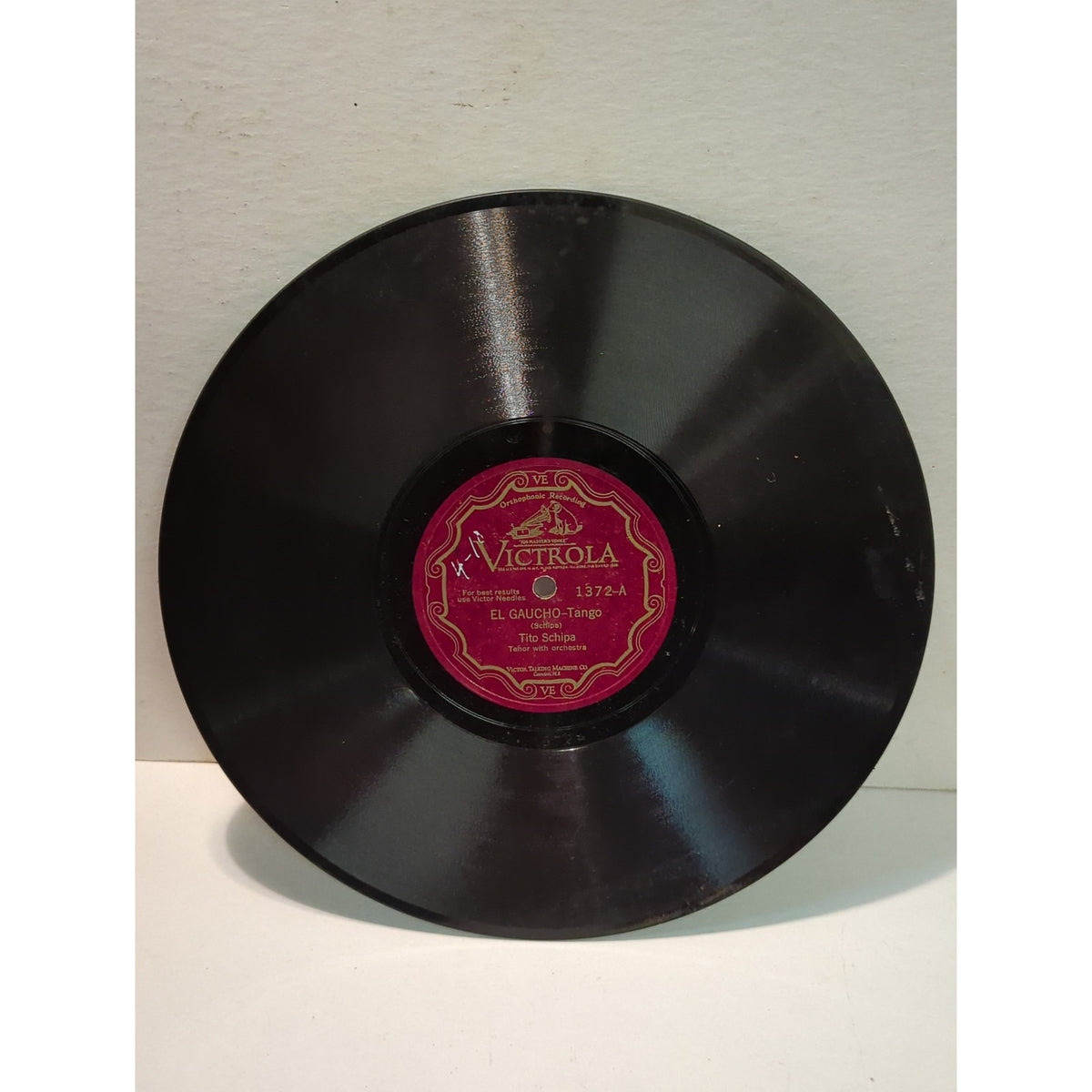 Vintage 78 Record LP Album Disc Shellac Vinyl Tito Schipa 1372 Renowne ...