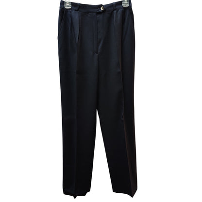 Harve Benard Pleated Trousers Womens 8 High Waist Tapered Navy Blue Dry Clean