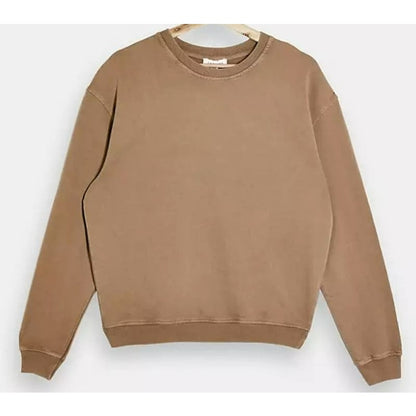 Topshop Acid Washed Long Sleeve Crew Neck Sweatshirt Size 8-10 US in Camel NWT