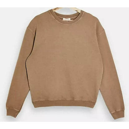 Topshop Acid Washed Long Sleeve Crew Neck Sweatshirt Size 8-10 US in Camel NWT