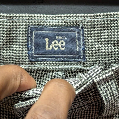 Vintage Lee High Waisted Houndstooth Trousers Pleated Tapered Pants Small Retro
