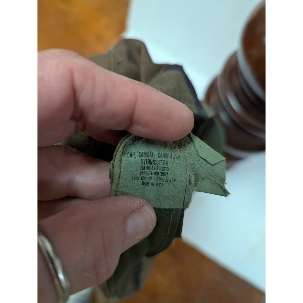VINTAGE Sargeant US. Army Patrol Military small Combat Camoflage full fabric Cap