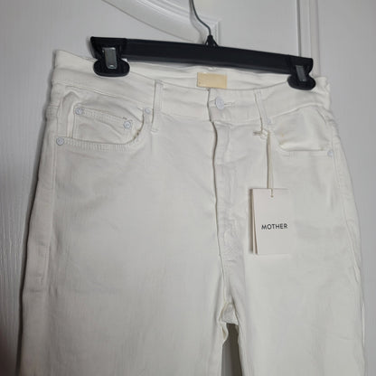 MOTHER White straight raw hem Size 27 Denim jean Pants NEW Skinny
