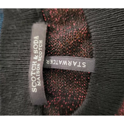 Scotch & Soda Starwatcher Top SMALL Multicolor Striped Sparkle Pullover Sheer