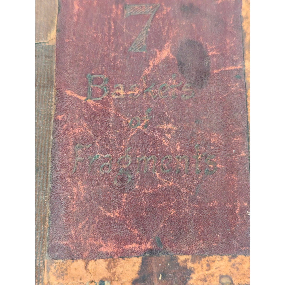 Antique 7 Baskets of Fragments Leather Bound Book Religious Rare