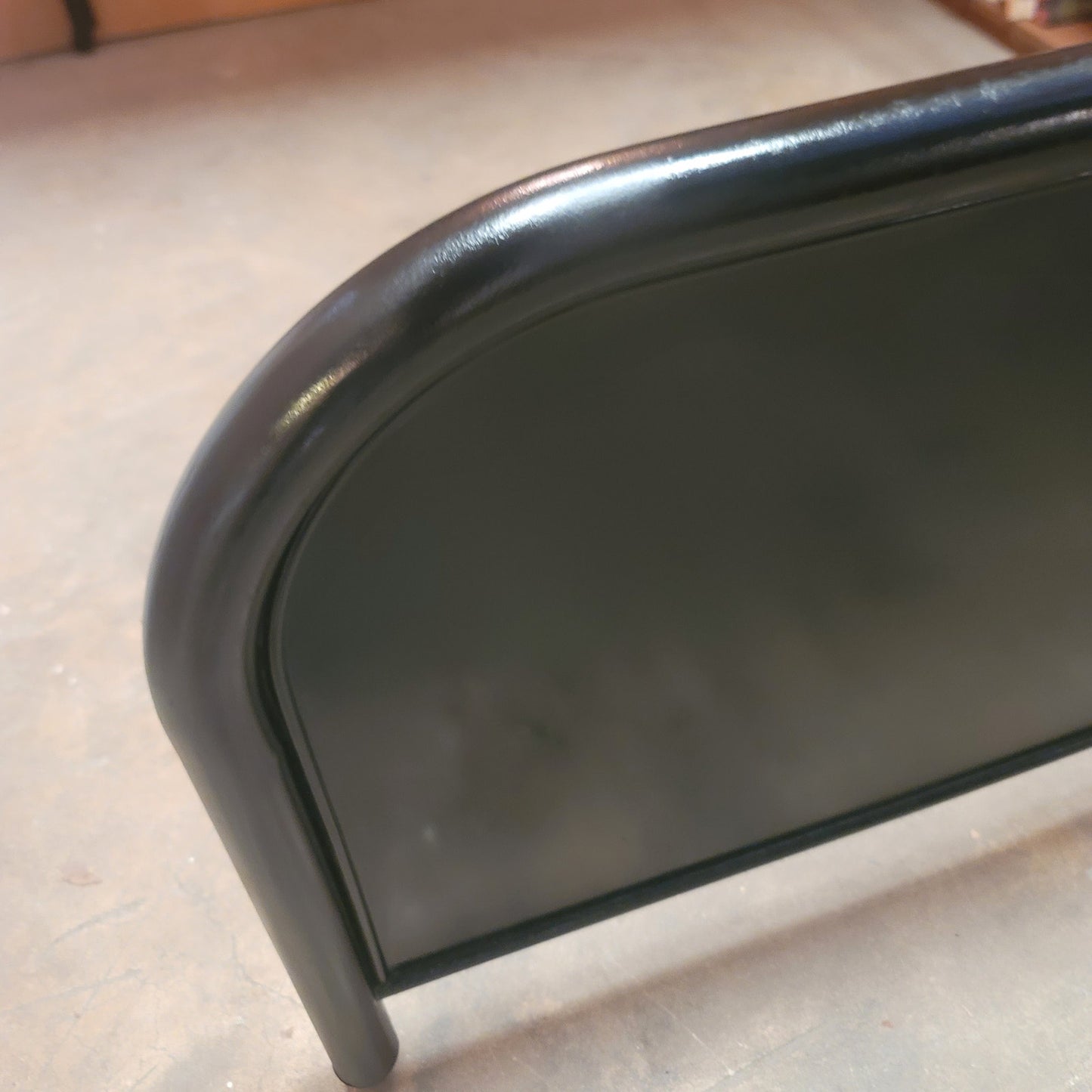 SECONDHAND SANDIES: antique black metall full size bed . Frame and rails. Freshly Painted