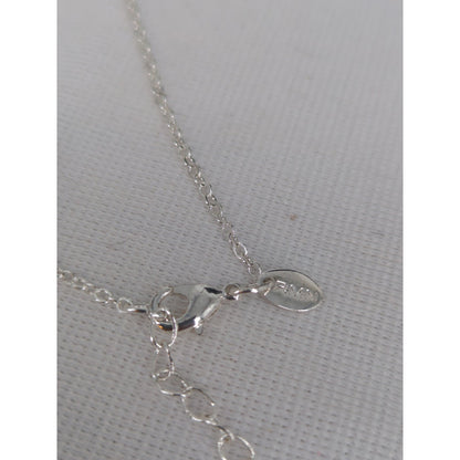 Vintage Silver Tone Pink Glass Heart Charm Necklace Boxed